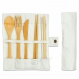 有机竹制旅行餐具餐具餐具餐具勺子叉子刀筷子可重复使用的一次性竹制餐具套装