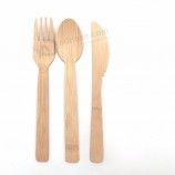 desechables de madera / bambú tenedor cuchara cuchillo conjunto de cubiertos