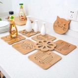 Bamboo square coasters, placemats,custom thickened heat insulation cushion