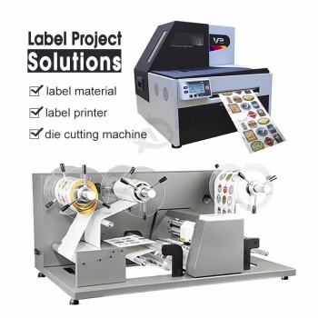 Free Media Roll To Roll Digital Label Paper Film Printer And Troqueladoras Rotary Roll Label Die Cutter Machine