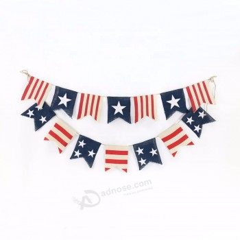 festival burlap decorative 4th of july decoration pennant flag banner bunting