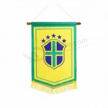 Alta qualidade personalizado mini borlas bandeira de flâmula de basquete bunting promocional personalizado em branco