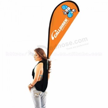 Hot Selling Walking Advertising Backpack Flag And Banner