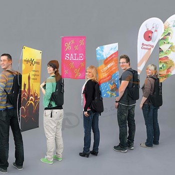새로운 알루미늄 거리 걷는 책가방 깃발 인간적인 광고 비행 기치