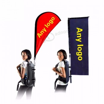 Custom LOGO printed advertising backpack flag Double side Flag Printed Backpack