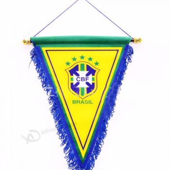Wholesale cheap custom printed mini CBF football club satin pennants flag