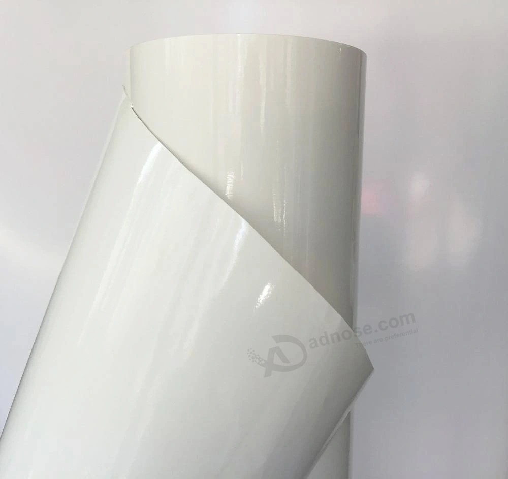 Etiqueta autoadesiva branca brilhante do PVC para a impressão Eco-solvente