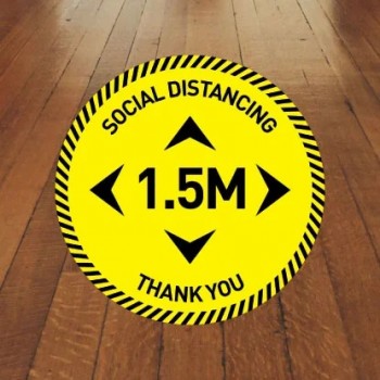 Custom High Quality Vinyl Decal Die Cut Keep Distance Floor Sticker