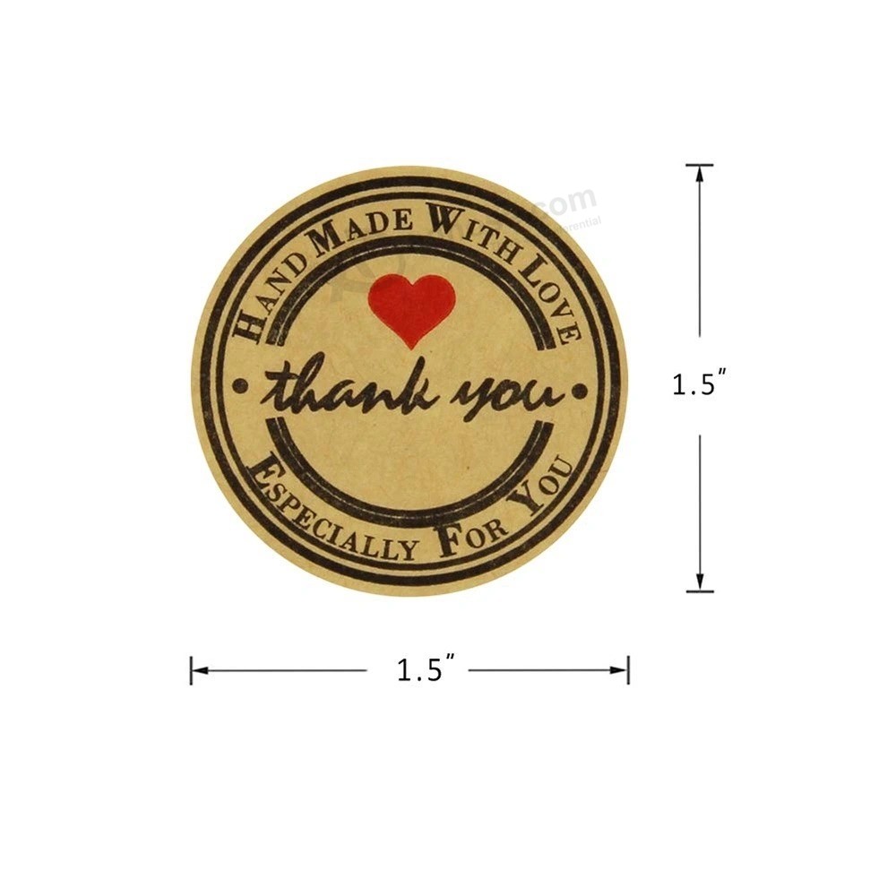 Impreso personalizado Papel adhesivo Etiqueta de embalaje Logotipo del rollo Papel Kraft Etiqueta