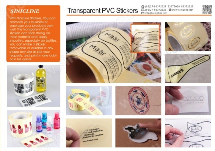 Sinicline hygienic Protection transparente PVC-Etiketten Aufkleber