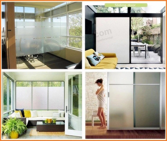 3D Static Glitter Frosted Window Glass Door Film Peel and Stick Window Film Material for Privacy