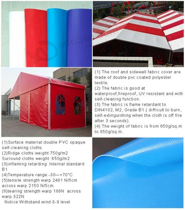 Tenda da fiera commerciale in PVC impermeabile, tenda pubblicitaria