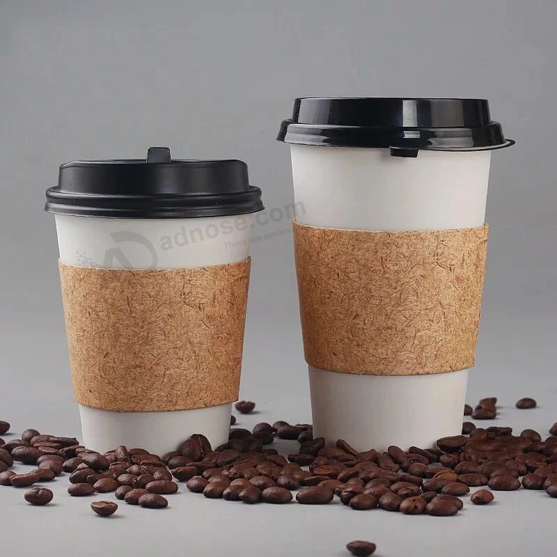 Op maat gemaakte wegwerp eco-vriend dubbelwandige papieren kopjes koffie mouwen groothandel