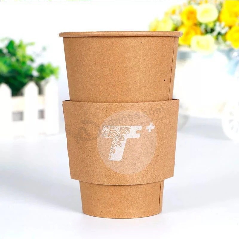 Kundenspezifisch bedruckte Einweg-Öko-Freund-Doppelwandpapier Tassen Kaffee-Hüllen Großhandel