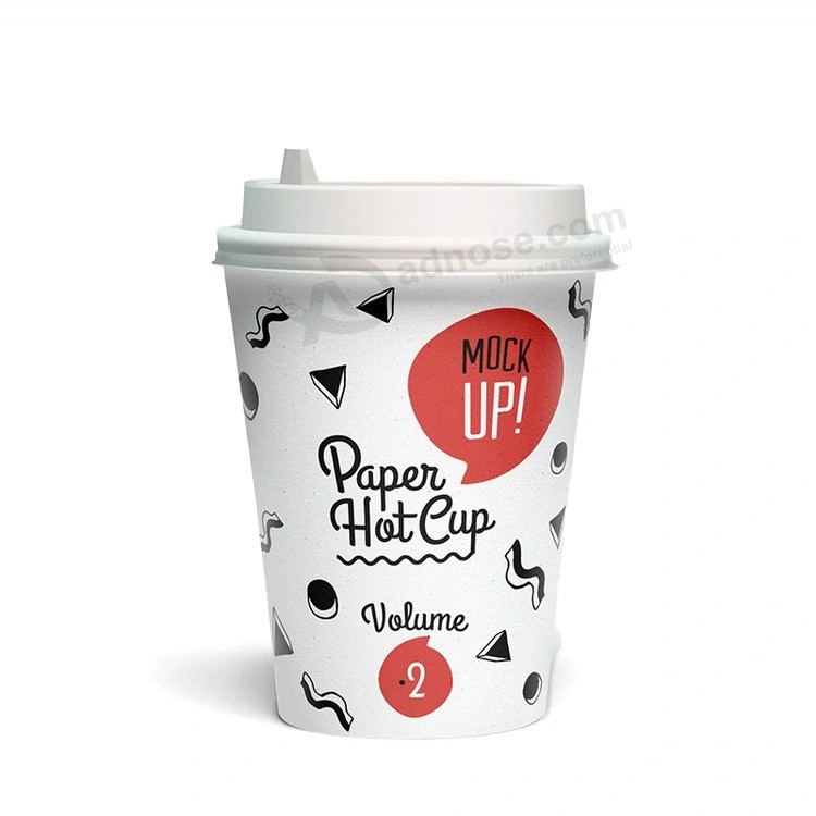 Benutzerdefinierte Einweg 3-22 Unzen Papier Tasse Papier Kaffeetasse mit Deckel
