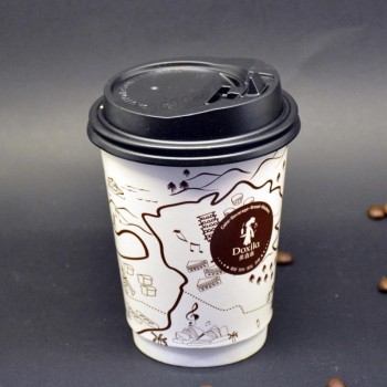 tazas de papel de café caliente de pared doble Eco-friend desechables impresas personalizadas