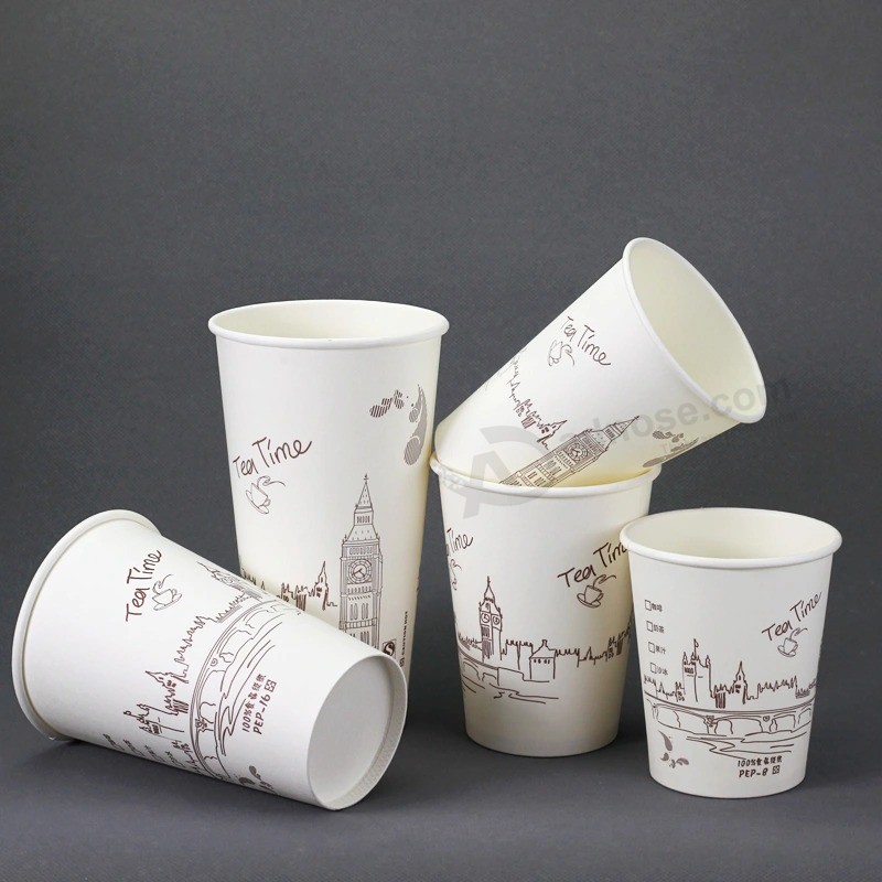Commercio all'ingrosso di tazza di carta da tè al latte personalizzato usa e getta