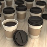 custom design disposable single wall coffee paper Cup with lids