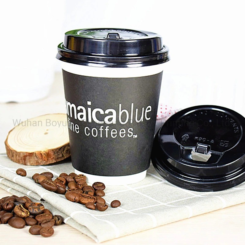 Aangepast ontwerp Wegwerp enkelwandige koffiedocument beker met deksels