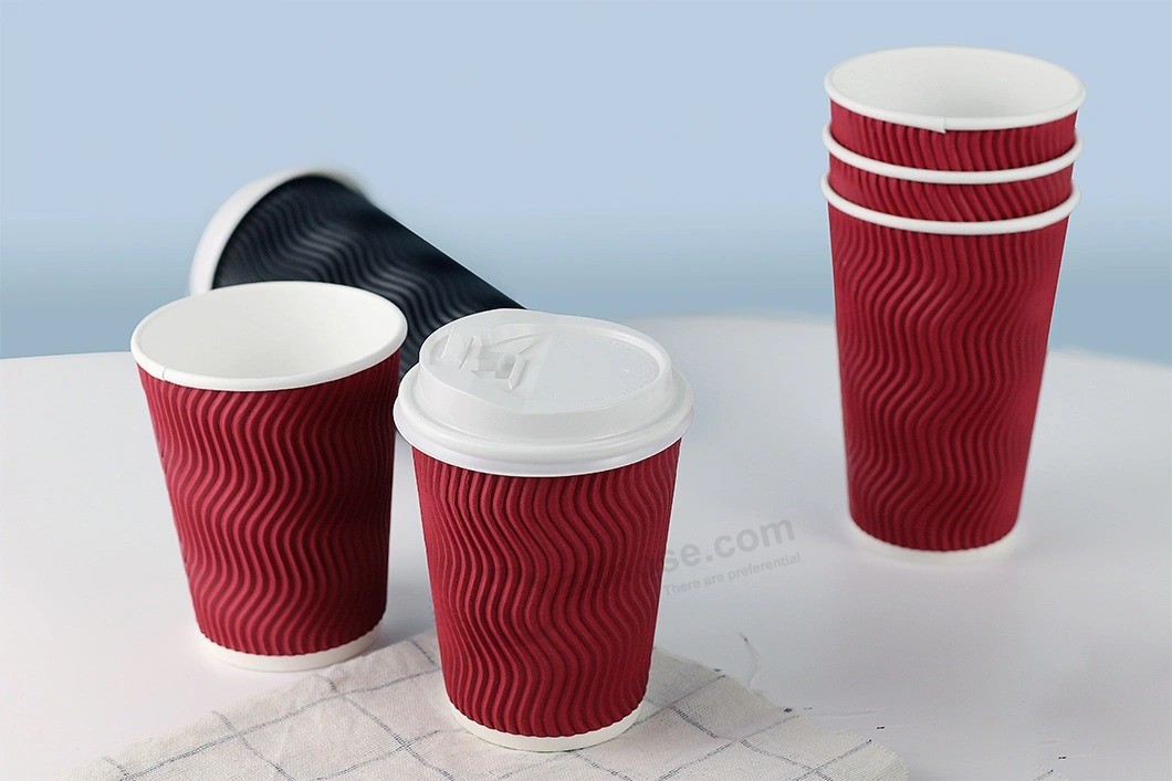 Einweg benutzerdefinierte Logo gedruckt Ripple Paper Cup