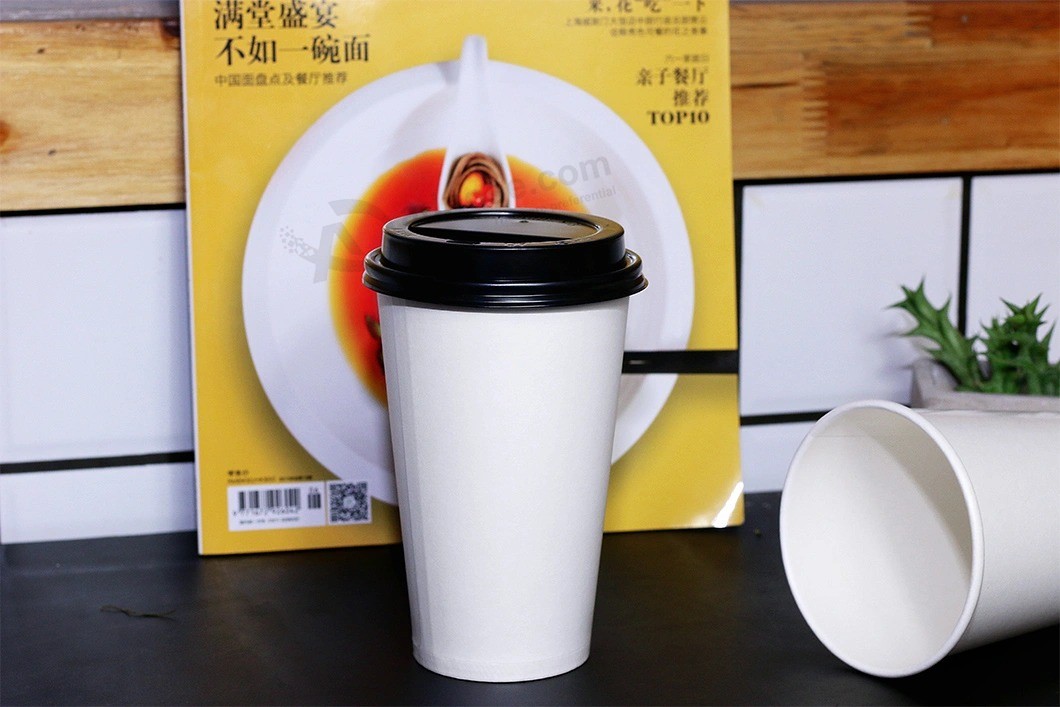 중국 공장 사용자 정의 회사 로고 인쇄 단일 벽 종이컵