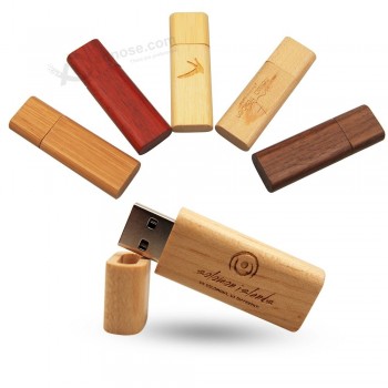 Custom Logo Wooden Bamboo USB Flash Pen Drive 4GB 8GB 16GB 32GB 64GB Pendrive Wood Memory Stick U Disk (Over 10PCS free logo)