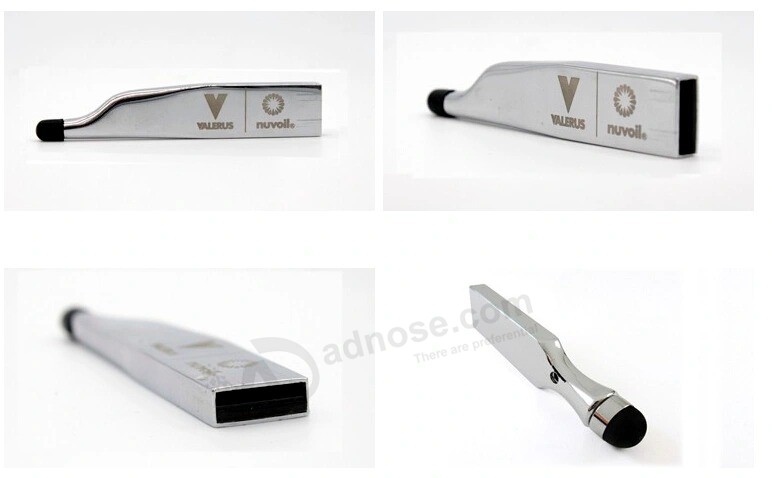 Logo personalizzato 2 GB / 4 GB / 8 GB / 64 GB Mini chiave USB in metallo argentato Disco flash Design piacevole