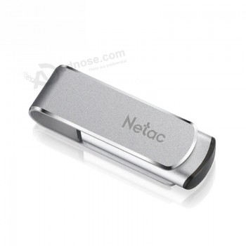 Unidad flash USB de metal giratoria de 32 gb netac 64 gb 16 gb 128 gb pendrive u388 luz indicadora 360 rotar DIY memoria USB personalizada disco U