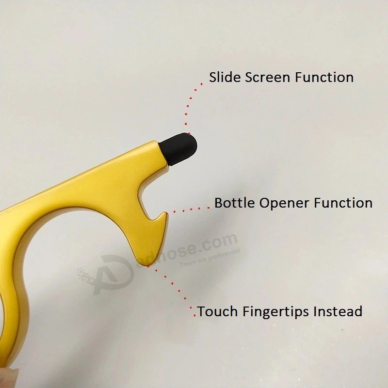 Kontaktfrei Schlüsselring Schlüsselform Isoliert Schlüsselkette Sicherheits-Touch Werkzeugbildschirm Multifunktions-EDC-Tür Flaschenöffner