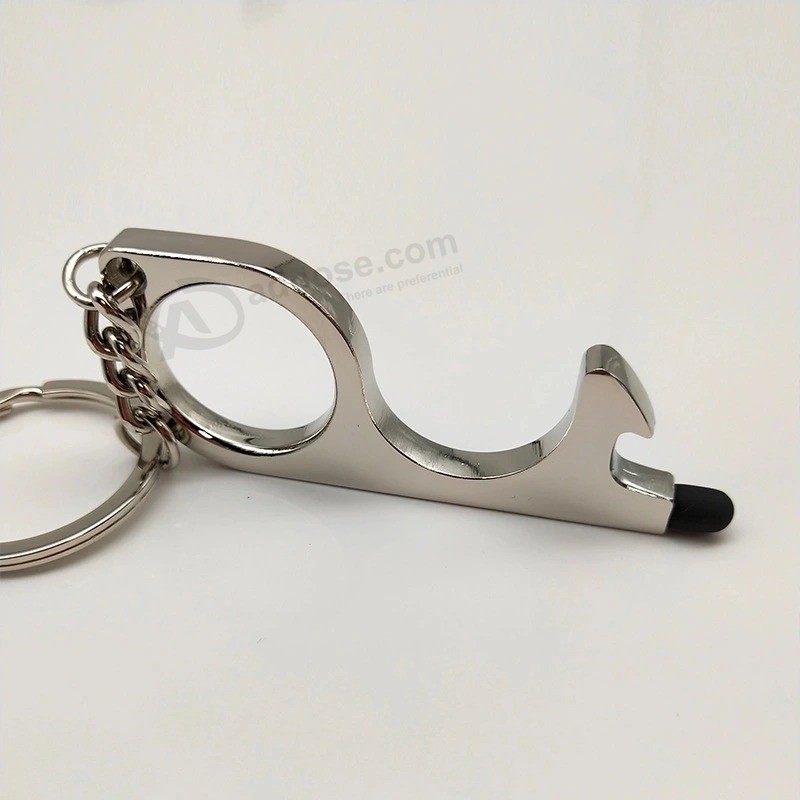 Contact Free Key Ring Key Shape Isolated Key Chain Safety Touch Tool Screen Multi-Function EDC Door Bottle Opener