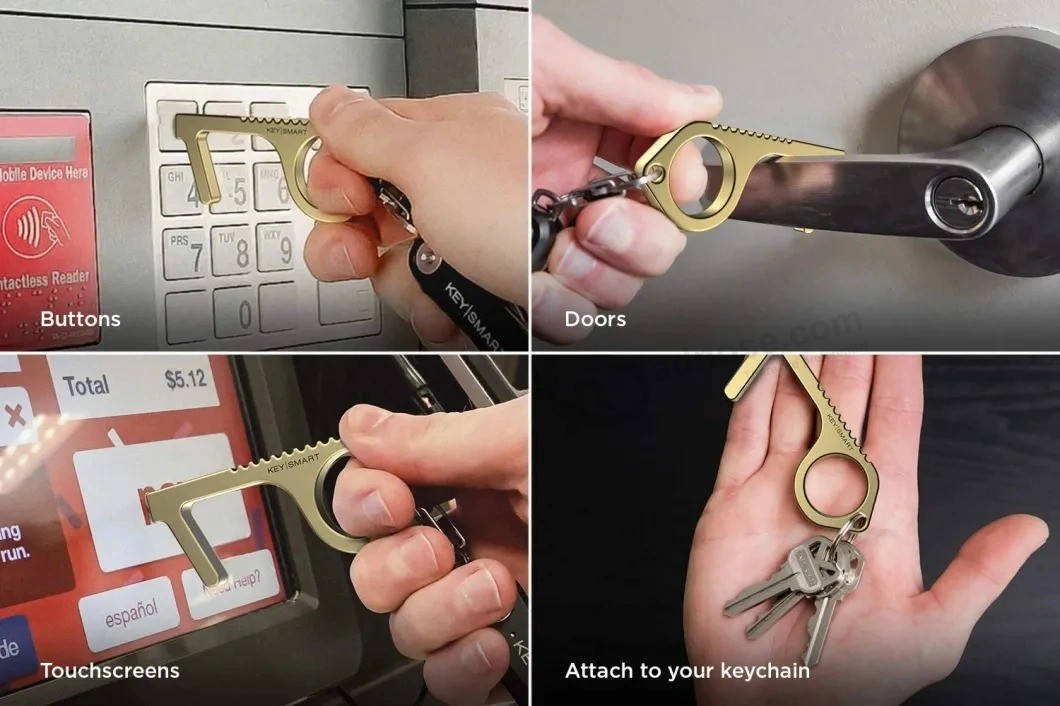 Metal Hand No Touch Hygenic Keychain Bottle Door Opener