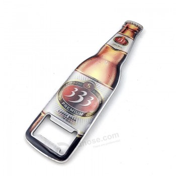 abridor de garrafas de cerveja de metal com design especial de garrafa com impressão offset