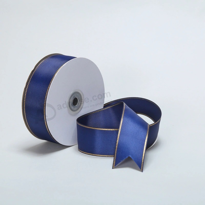Kostenlose Probe Großhandel gedruckt Benutzerdefiniertes Logo Geschenkverpackung Grosgrain Ribbon