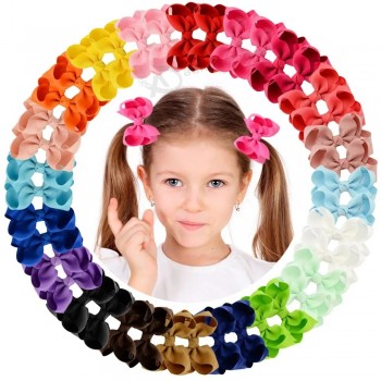 Pinwheel de cinta de grosgrain boutique de 40 colores, pinzas de cocodrilo de 3 