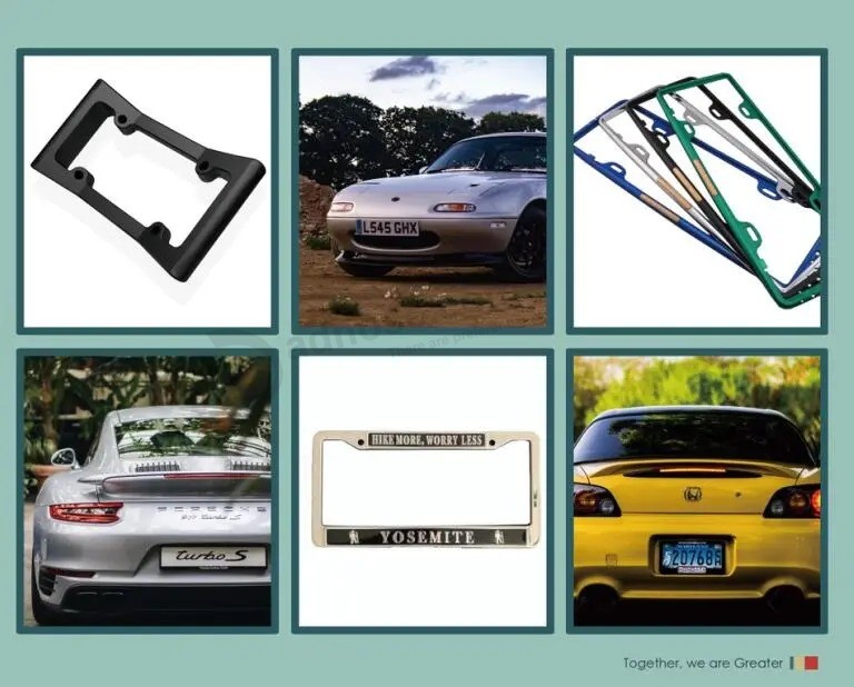 High quality Metal aluminum Custom Car license Plate Frame