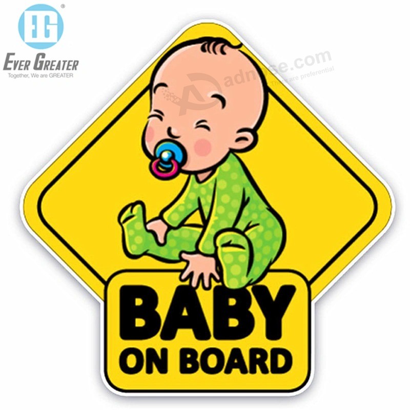 Prezzo all'ingrosso Cool Rear Occhiali da sole riflettenti Adesivi per auto per bambini Decalcomanie di avvertenza Baby on board Sicker