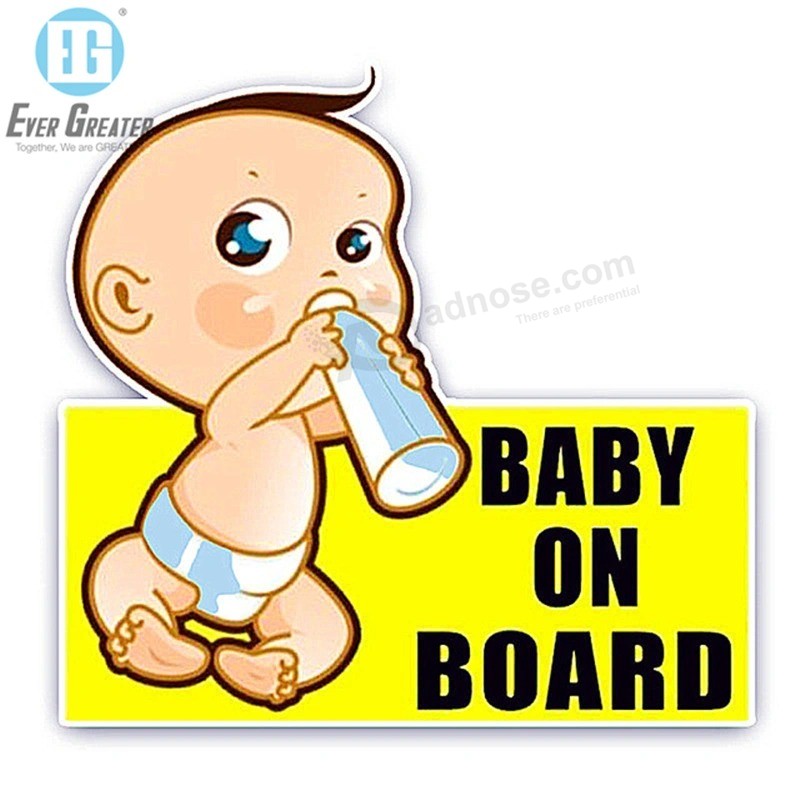 Baby aan boord Cool achter Reflecterende zonnebril Kind Auto vinyl Stickers waarschuwing Stickers aangepaste Baby aan boord auto Sticker