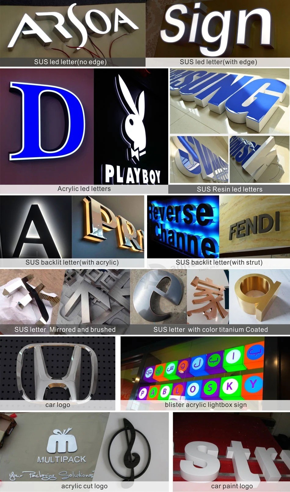 Illuminated Stainless Steel Channel Letter 3D Metal Letter