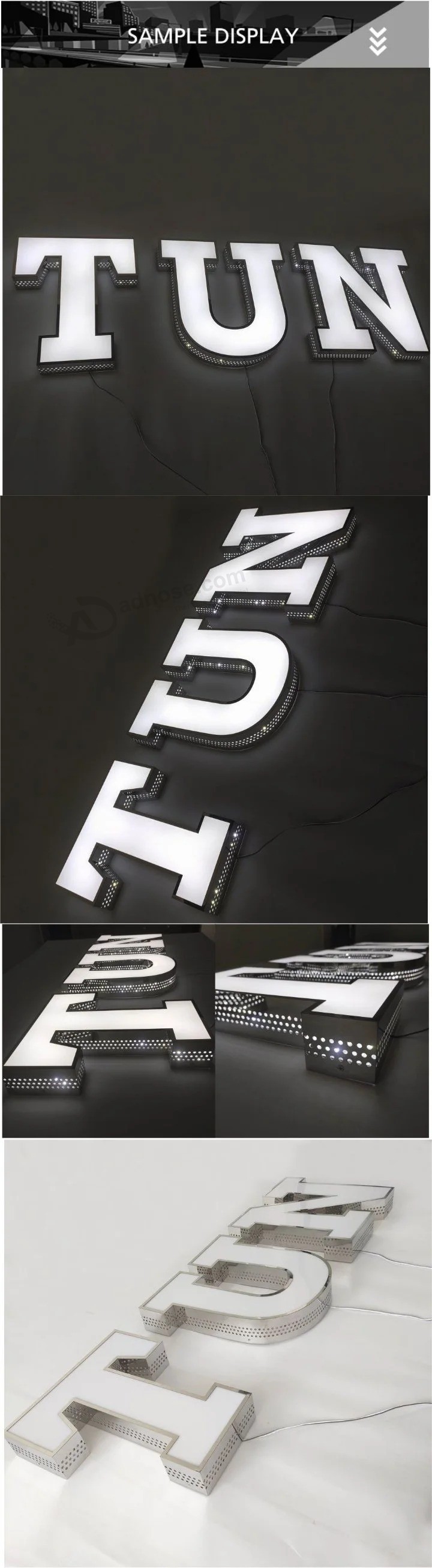 Design personalizado Publicidade LED frontal iluminado canal Carta para logotipo