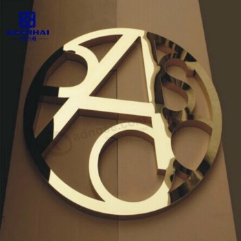 logotipo 3D de letras de canal de aço inoxidável para publicidade externa