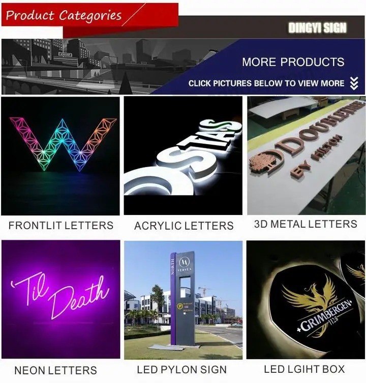 Lettere di segno retroilluminate a LED 3D illuminate pubblicitarie personalizzate