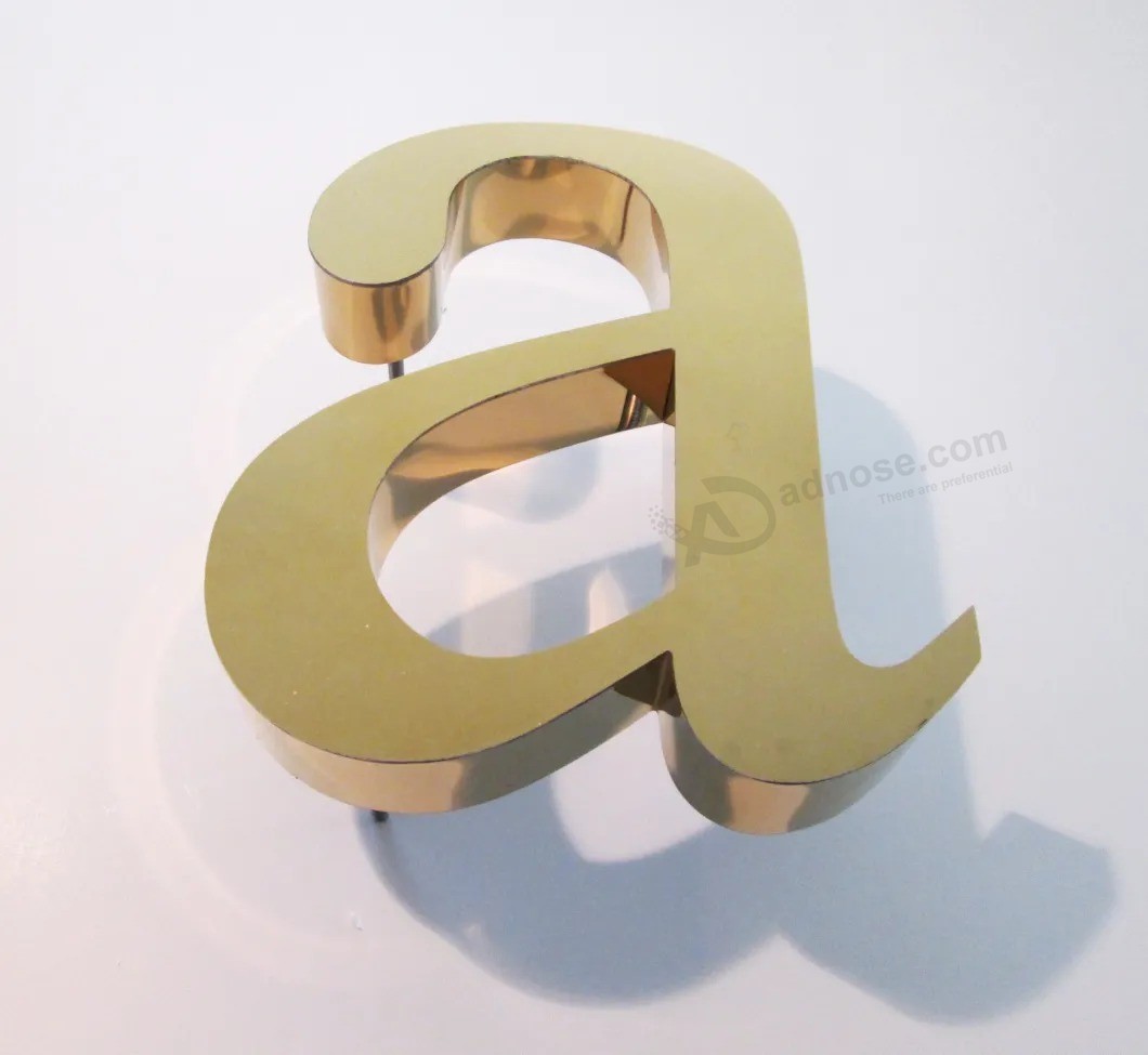 Carta de metal 3D retroiluminada montada em parede de publicidade externa personalizada