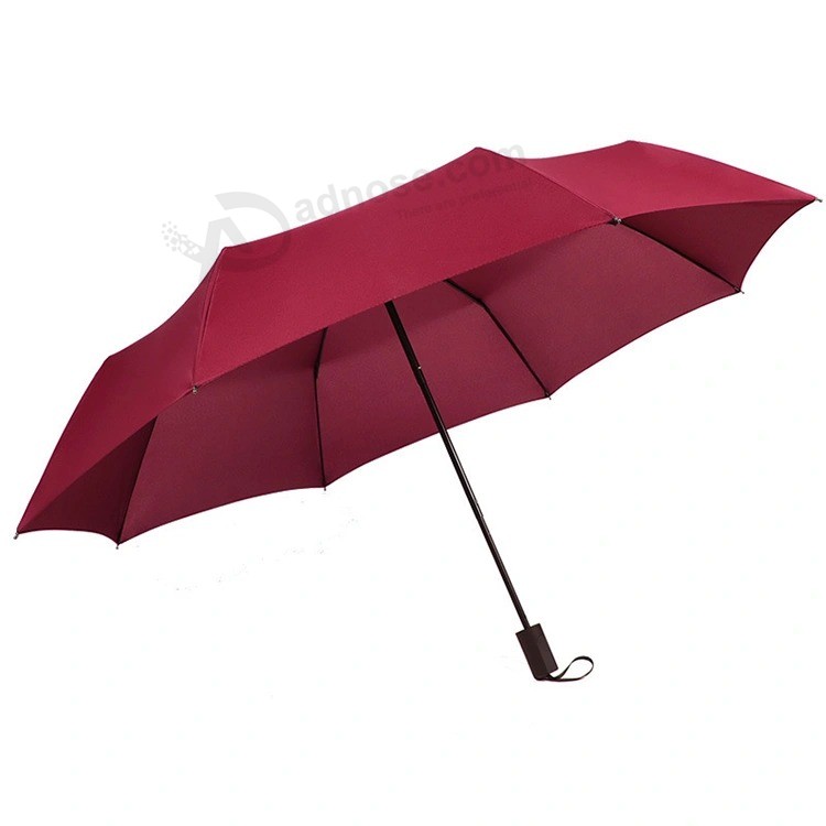 Publicidade promocional à prova de chuva mais vendida em 2019 Guarda-chuva dobrável aberto 3 com estampas de logotipo (BR-FU-612)