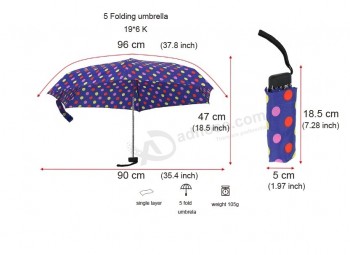 고품질 쉬운 나르다 소녀 3 접는 우산 승진 우산 광고 우산