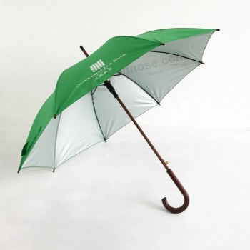 선전용 선물을위한 인쇄 된 로고 똑 바른 나무로되는 우산 광고