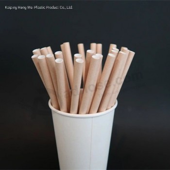 8mm*Customized Disposable Biodegradable Brown Drinking Straw Paper Straw