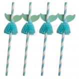 Mermaid Honeycomb Paper Drinking Straws for Party Cocktail Decorations