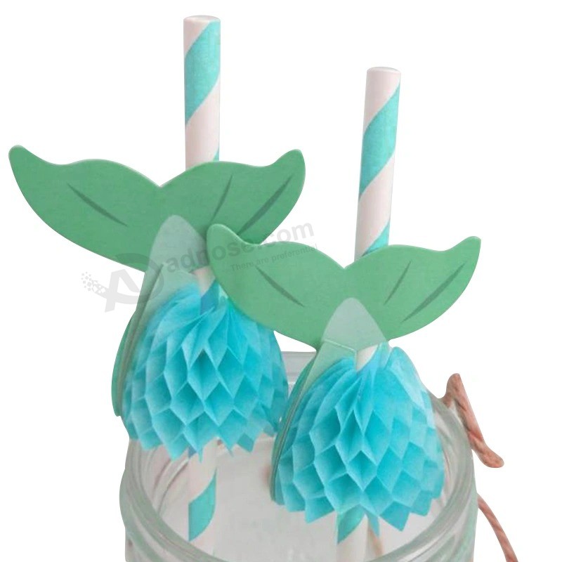 Mermaid Honeycomb Paper Drinking Straws for Party Cocktail Decorations