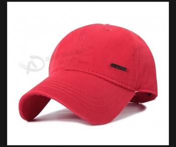 定制纯棉运动棒球帽广告帽子，带有金属标签徽标6个面板设计自己的帽子