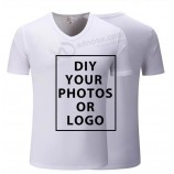 Camiseta personalizada de algodón 100% para que el texto del logotipo de su diseño imprima DIY camiseta de diseño original en alta calidad